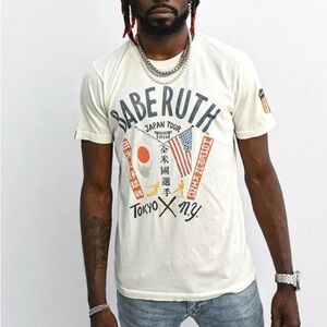 Roots of Fight BABE RUTH Japan TOKYO X NY VINTAGE WHITE TEE T-Shirt Men’s Small